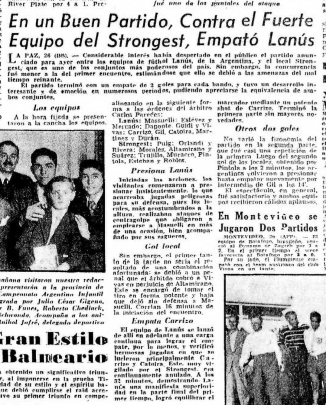 Imagen del partido Lanús vs The Strongest