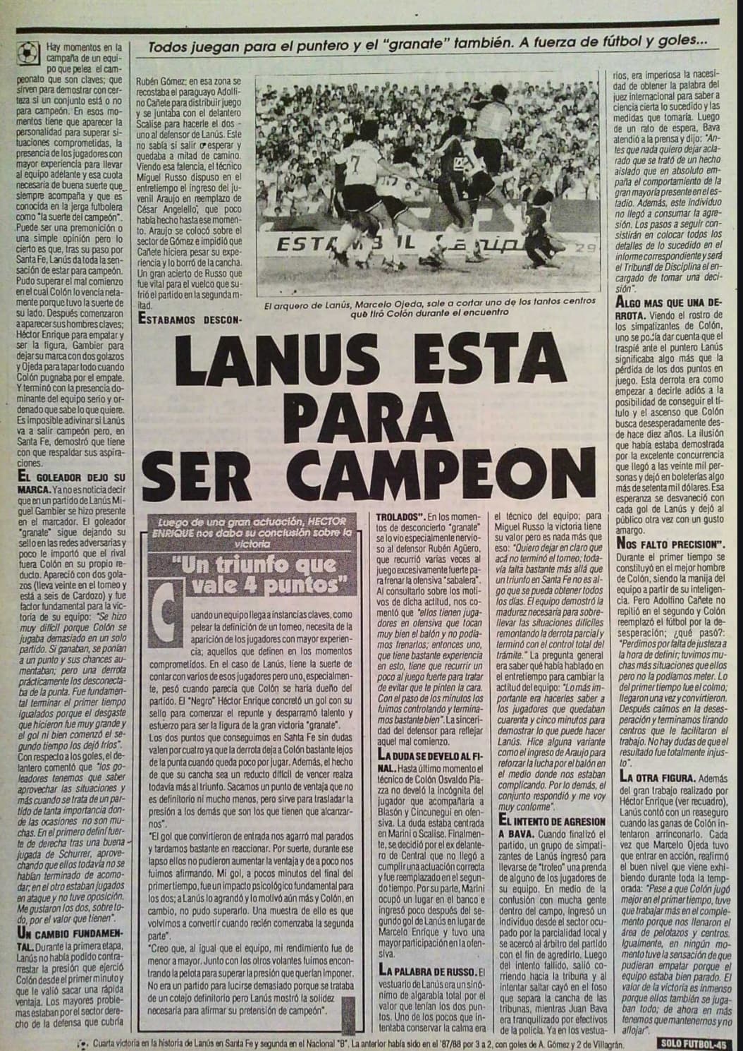 Imagen del partido Lanús vs Colon (Santa Fé)
